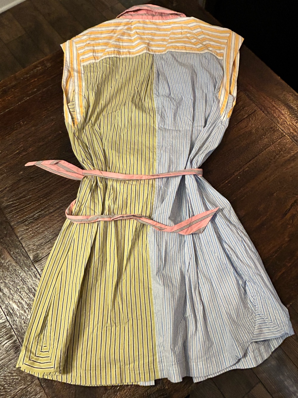 Maeve Anthropologie Toni Striped Tunic Shirt Dress Belted Pastel - Extra Large - Picture 6 of 8